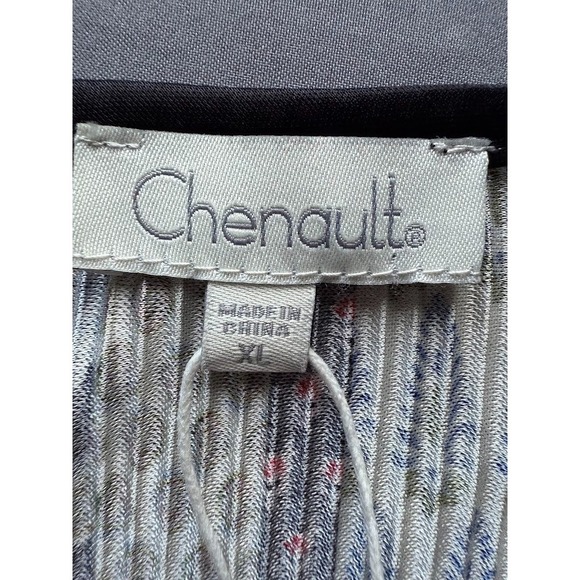 Chenault Top Women Size XL Multicolor Print Pleated Long Sleeve Pullover Stretch - Picture 10 of 14